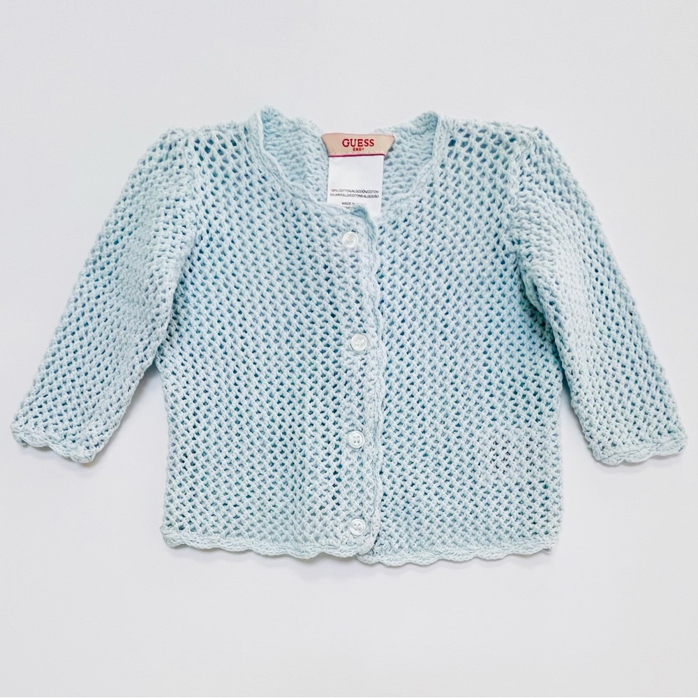 Guess Baby Cotton Cardigan Blue